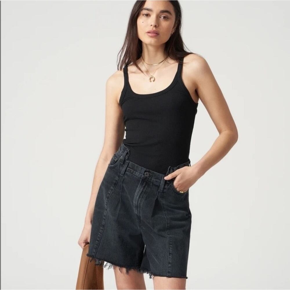 WSLY Ribbed Tank Cami Women's Size S Black Minimalist Basic